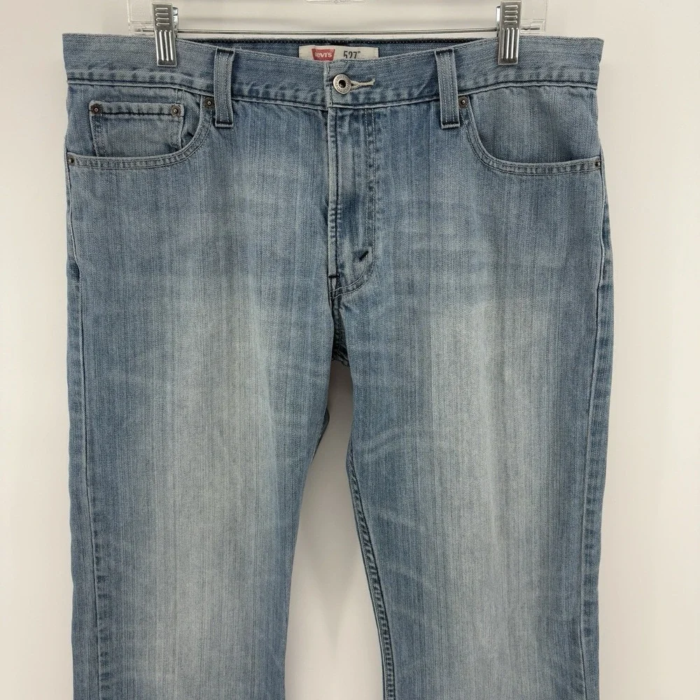 Levi's 527 Low Bootcut Jeans Men 36x32 Light Wash Denim Cotton Blend Y2K